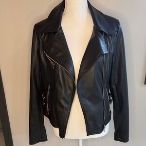Chelsea Deboer by lily lottie Women's Black faux Leather Jacket